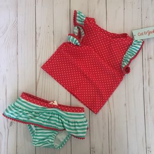 2 piece toddler girls swim set with rash guard